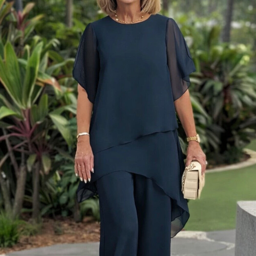 Herlene™ | Ensemble Top Asymétrique Chic & Pantalon