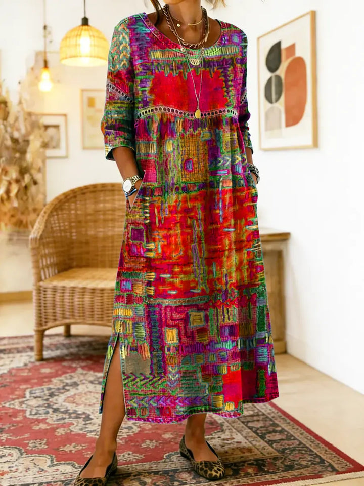 Marjan | Robe en denim avec imprimé unique