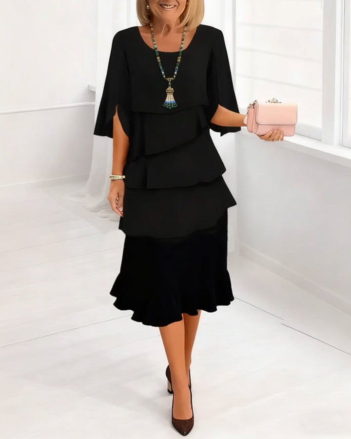 Charlotte™ | Robe Midi Élégante à Manches Fendues