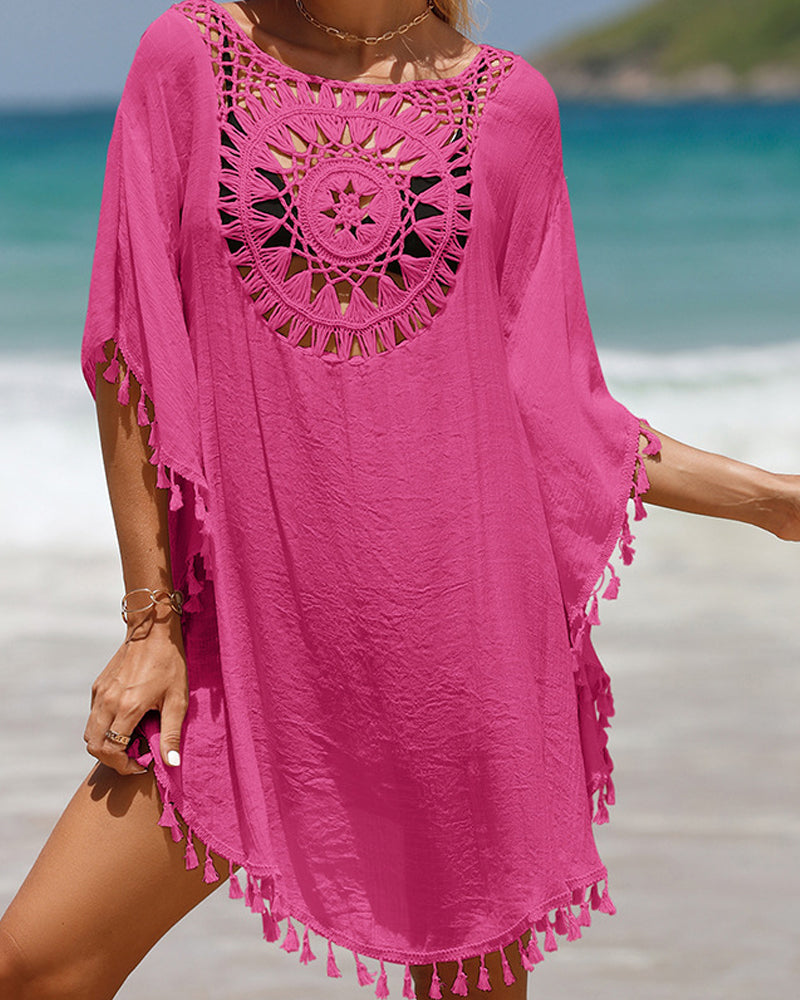 Poncho de bain avec franges
