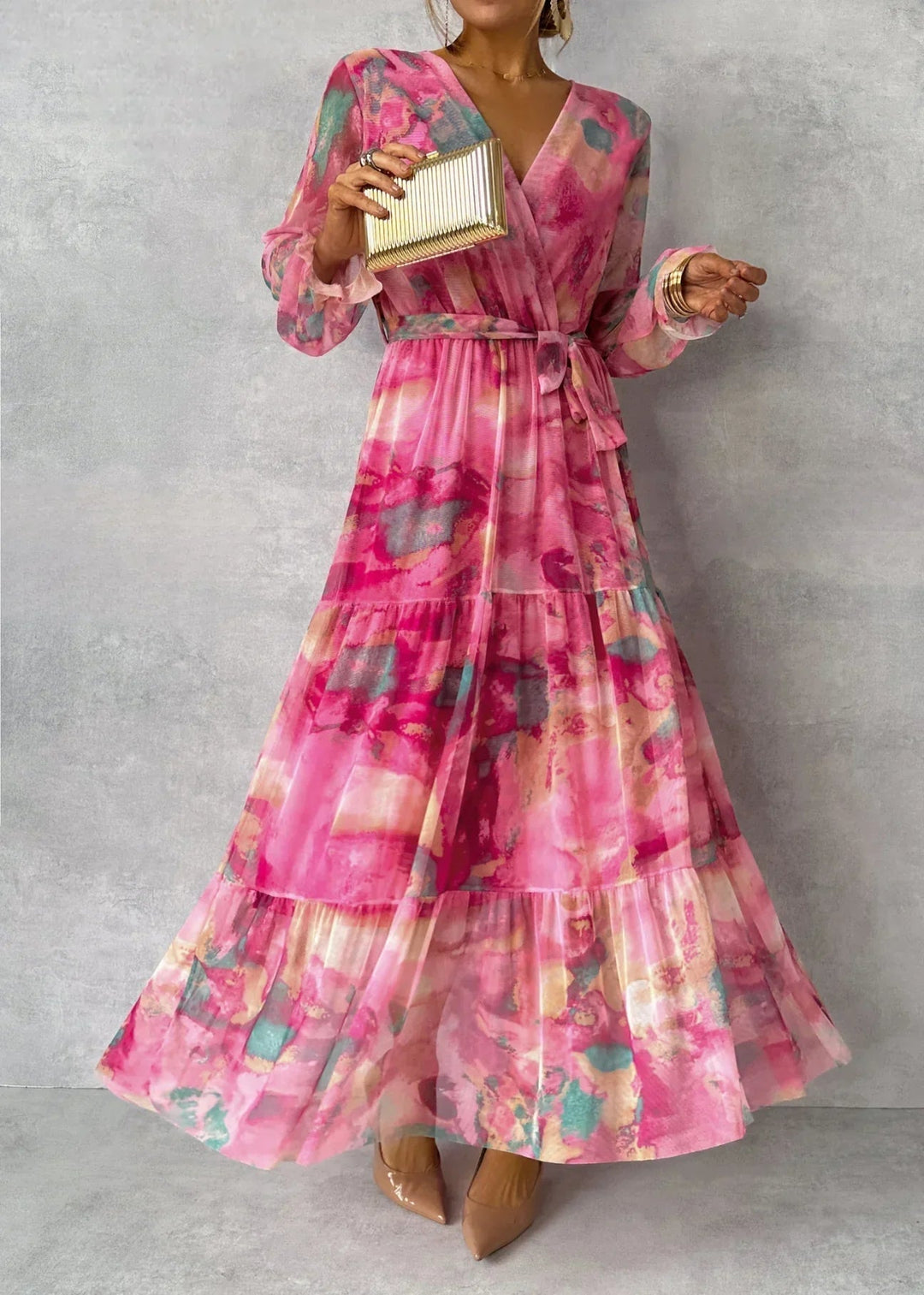 Robe Portefeuille avec Imprimé Floral