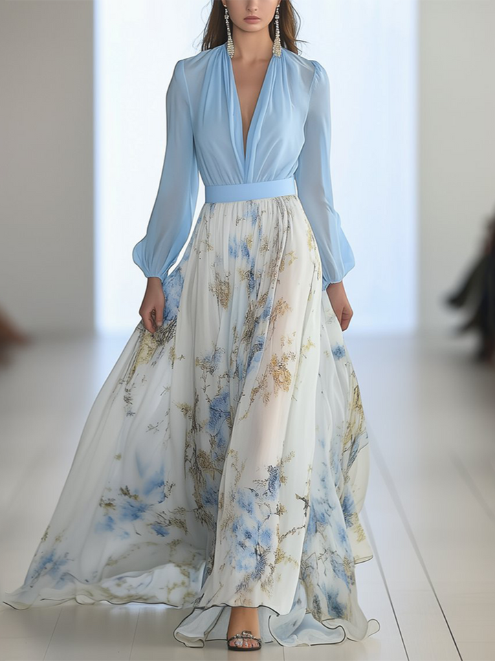 Magnifique Robe Maxi avec Imprimé Floral