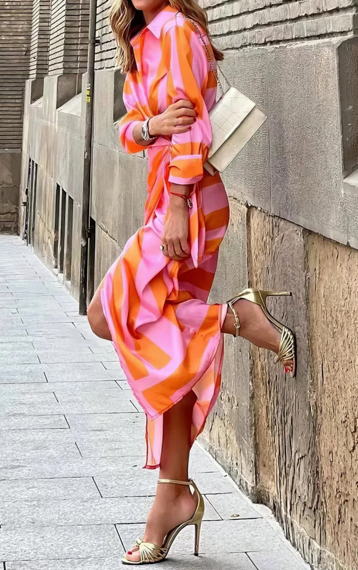 Elvina - Robe Châle Imprimée