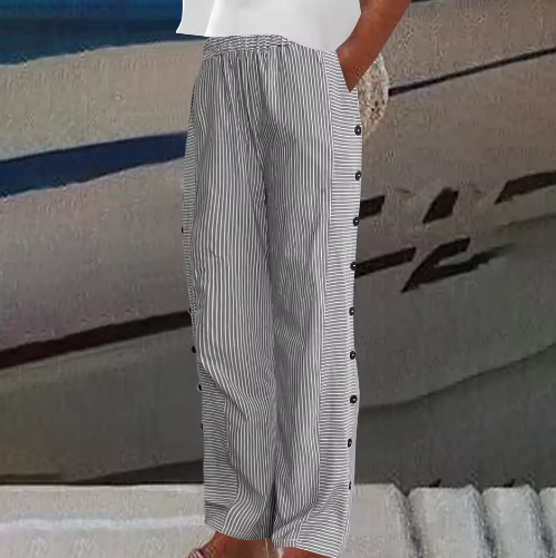 Ria | Pantalon décontracté rayé confortable