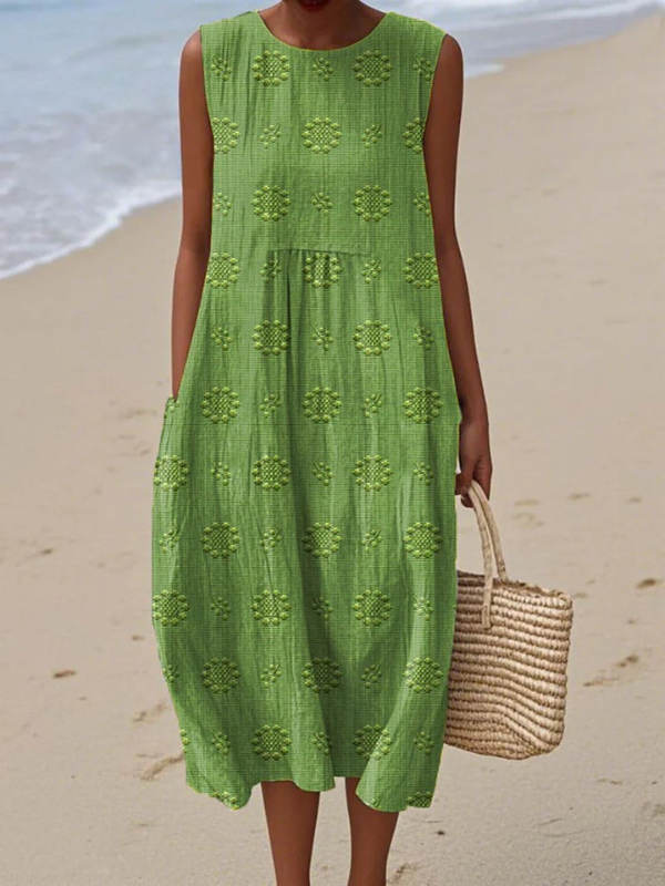 Rose | Robe midi élégante et raffinée à broderies délicates
