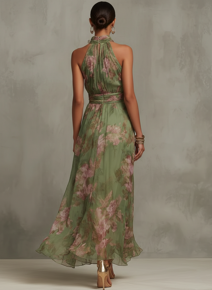 Livia | Robe Maxi Halter Florale