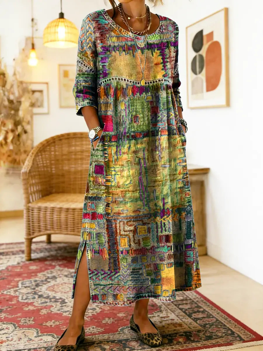 Marjan | Robe en denim avec imprimé unique