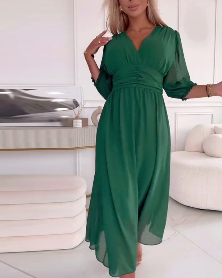 Dianne™ | Robe Taille Unie à Col en V