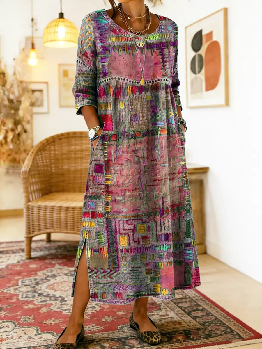 Marjan | Robe en denim avec imprimé unique