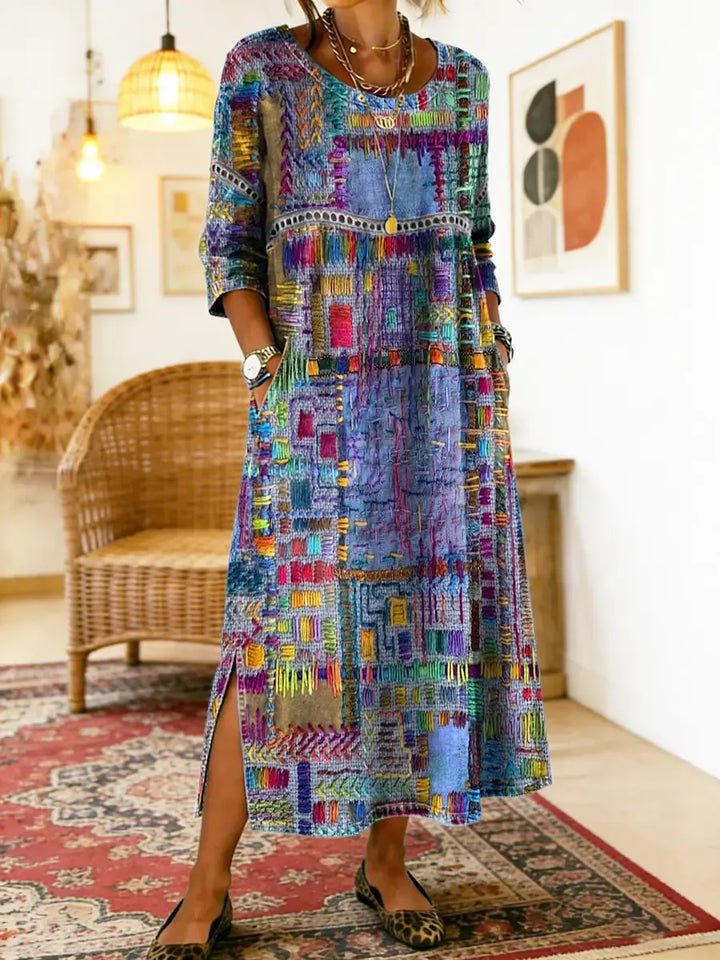 Marjan | Robe en denim avec imprimé unique