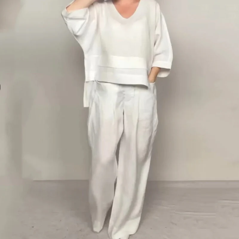 Isabel™ | Ensemble Décontracté en Lin-Coton à Deux Pièces