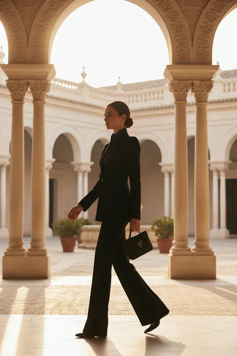 Gia | Ensemble blazer avec pantalon palazzo