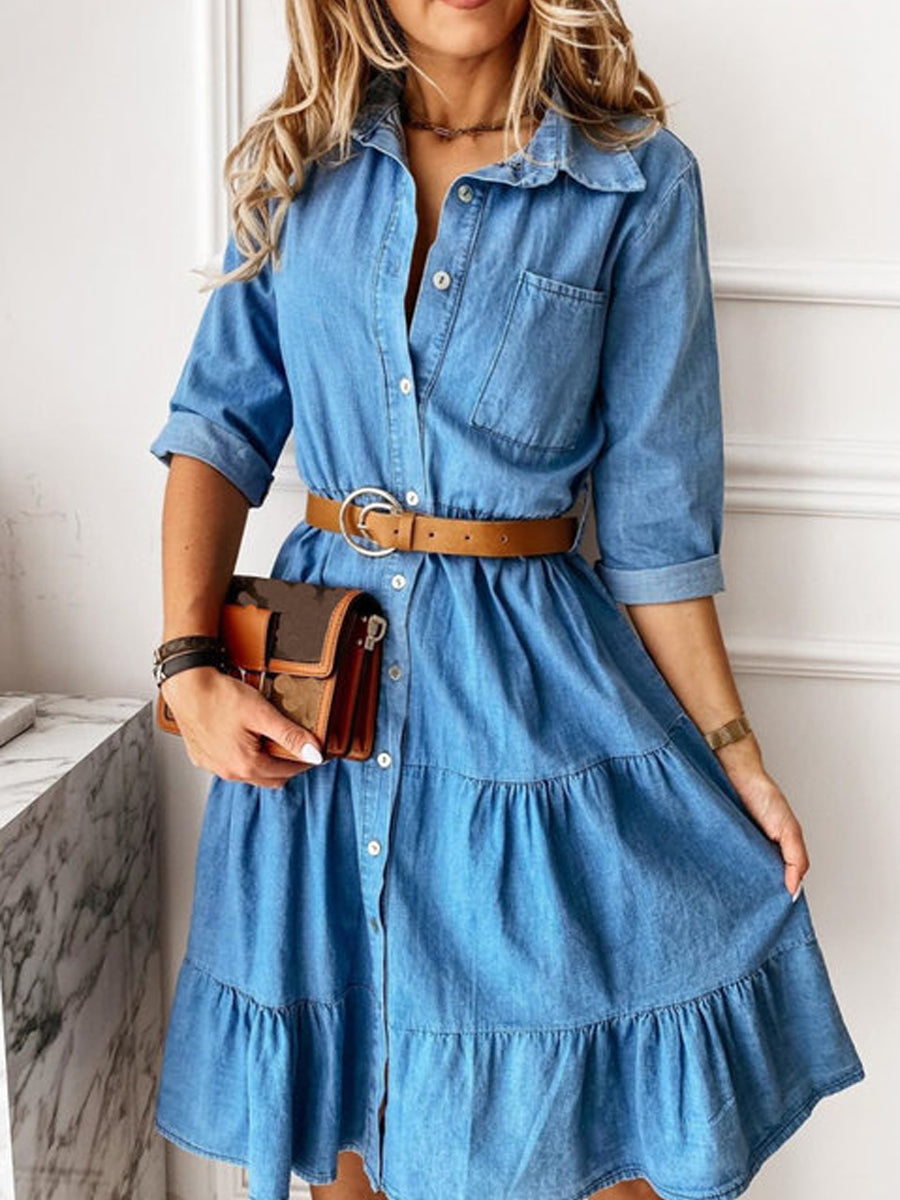 Barbara | Robe en Jean Élégante et Décontractée