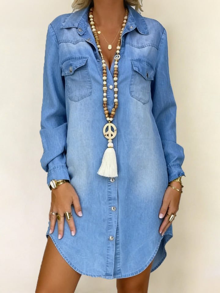 Donna | Robe Chemise en Jean Élégante et Décontractée