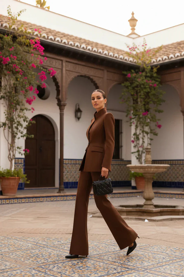 Gia | Ensemble blazer avec pantalon palazzo